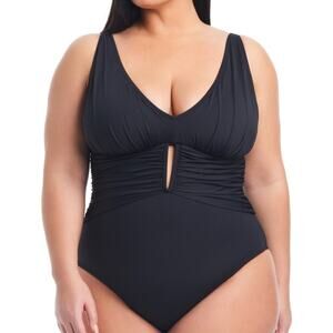 Bleu by Rod Beattie Ruched One Piece swimsuit black - 18W